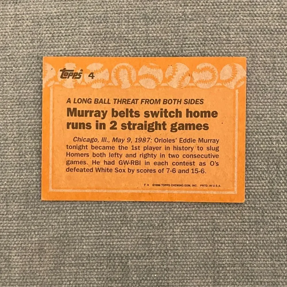 1988 Topps Baseball Card Trading Card